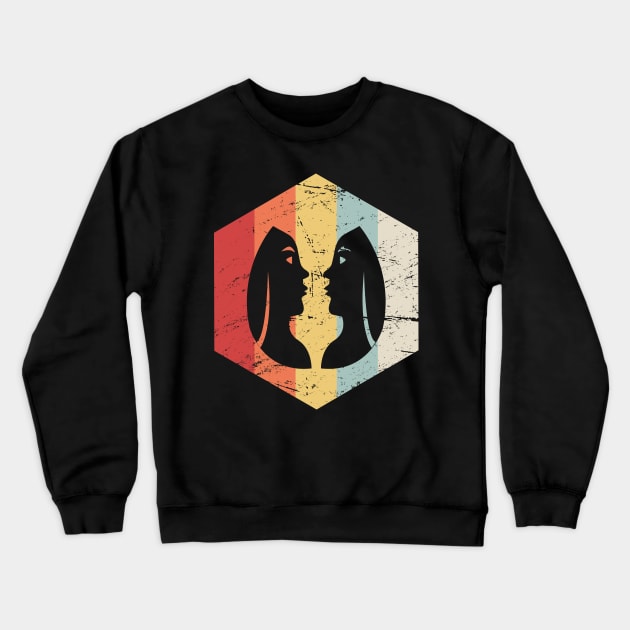 Gemini – Retro Astrology Zodiac Sign Crewneck Sweatshirt by MeatMan